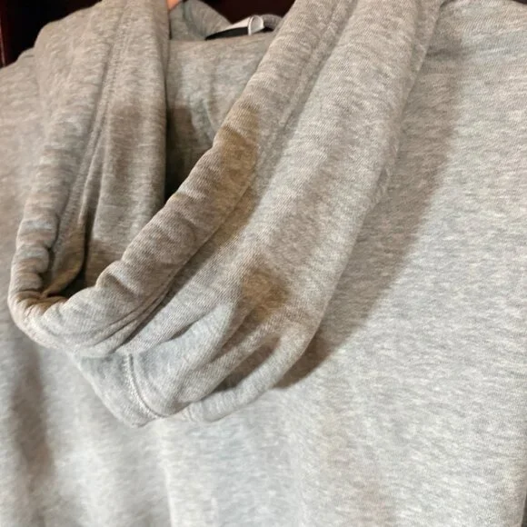 Nike Vintage Center Swoosh Hoodie Y2K Grey Pullover Oversized Embroidered Logo - Picture 6 of 8